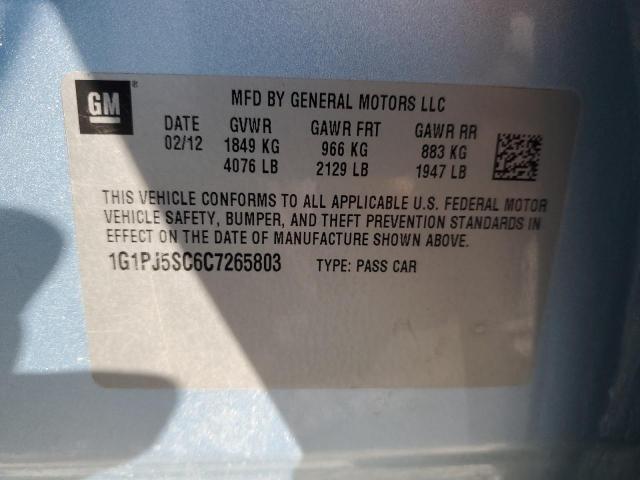 2012 CHEVROLET CRUZE ECO - 1G1PJ5SC6C7265803