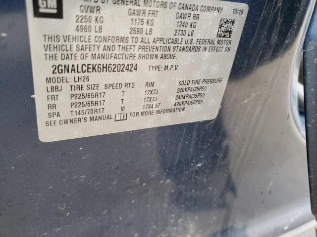 2017 CHEVROLET EQUINOX LT - 2GNALCEK6H6202424