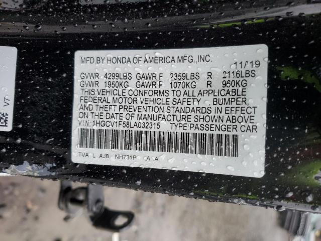 2020 HONDA ACCORD EXL #3304550435