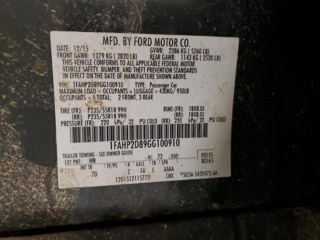 2016 FORD TAURUS SE 1FAHP2D89GG100910