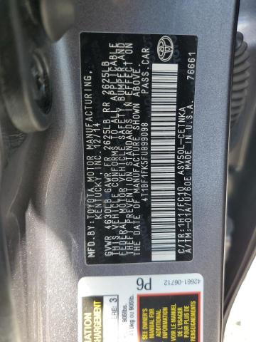 2015 TOYOTA CAMRY LE 4T1BF1FK5FU899098