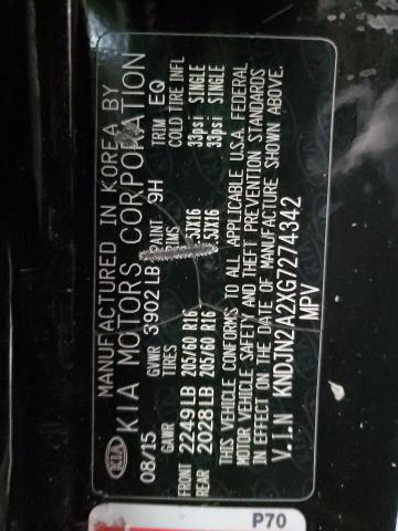 2016 KIA SOUL KNDJN2A2XG7274342