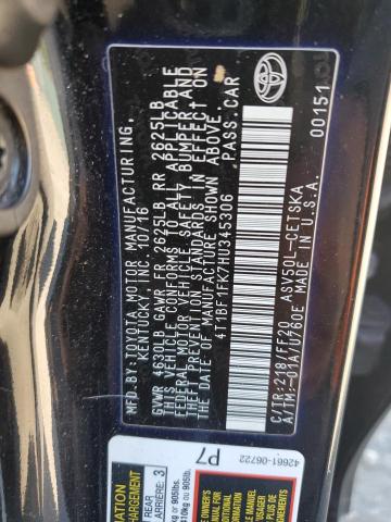 2017 TOYOTA CAMRY LE 4T1BF1FK7HU345306