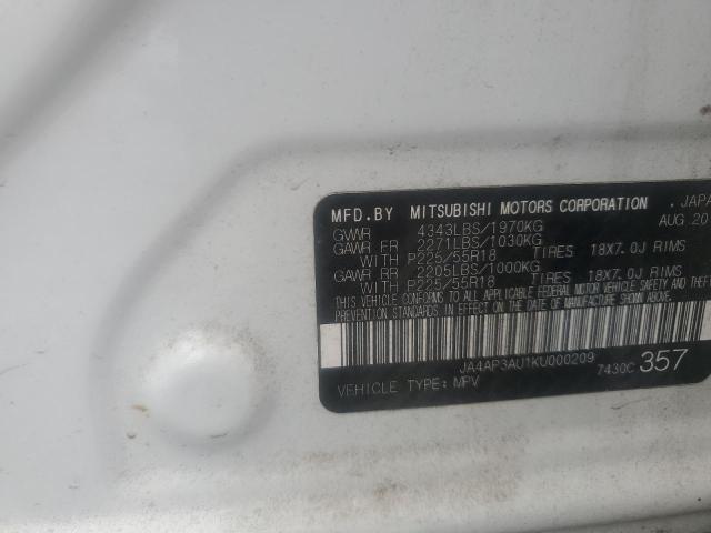 2019 MITSUBISHI OUTLANDER - JA4AP3AU1KU000209