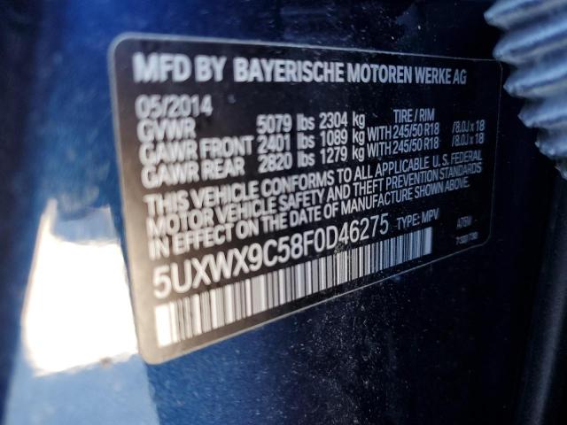 2015 BMW X3 XDRIVE2 5UXWX9C58F0D46275