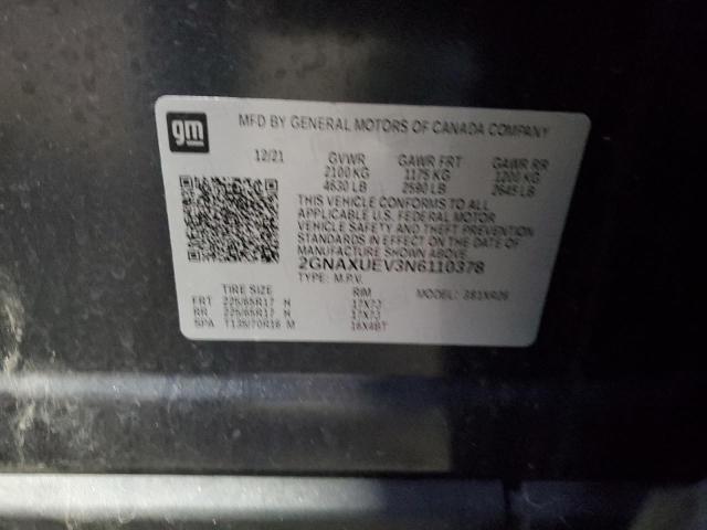 2022 CHEVROLET EQUINOX LT #3294650037