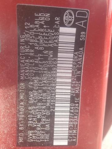 2012 TOYOTA COROLLA BASE #3303796421