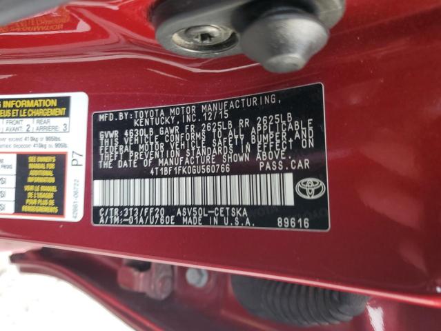 2016 TOYOTA CAMRY LE - 4T1BF1FK0GU560766