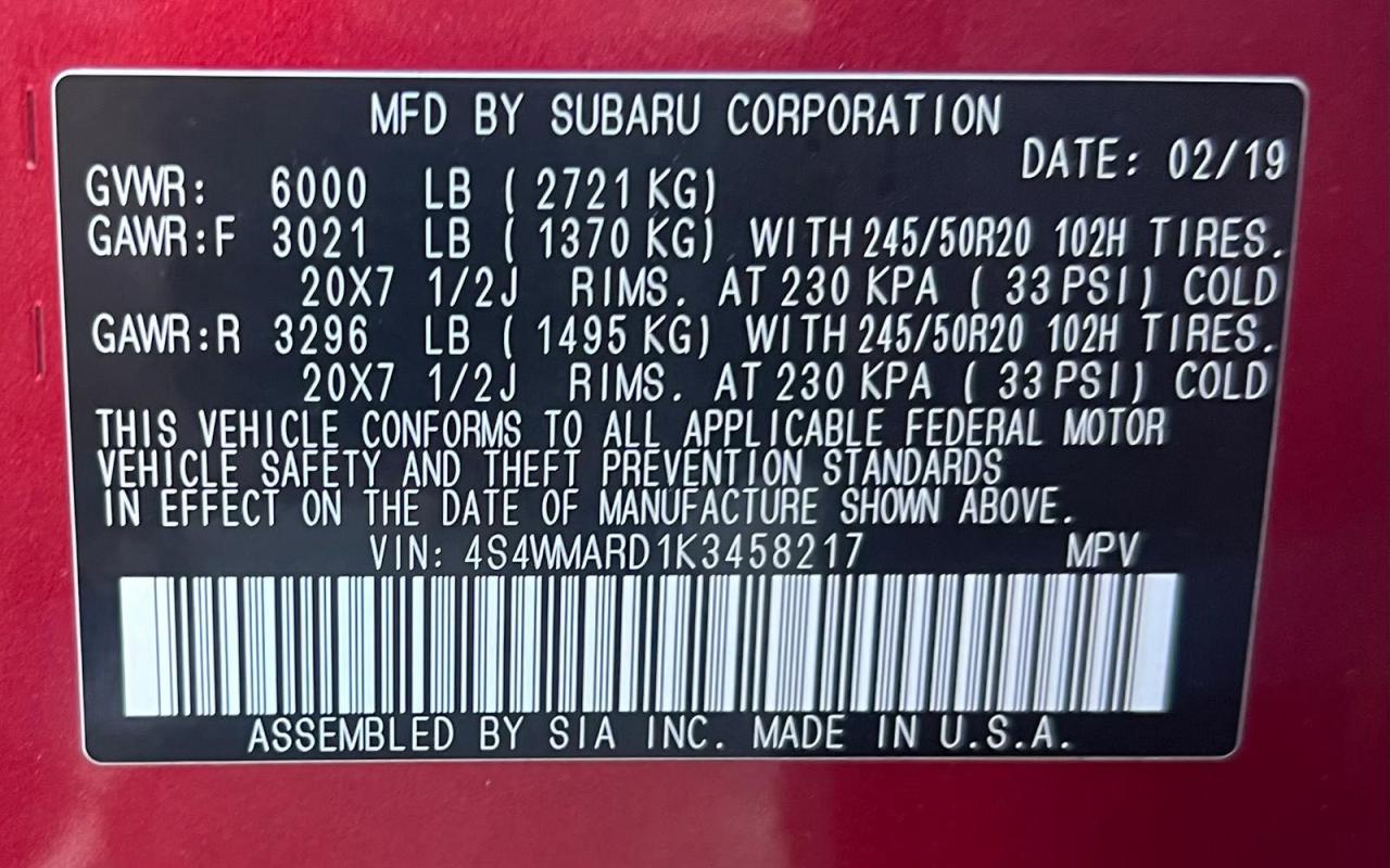 SUBARU ASCENT TOURING