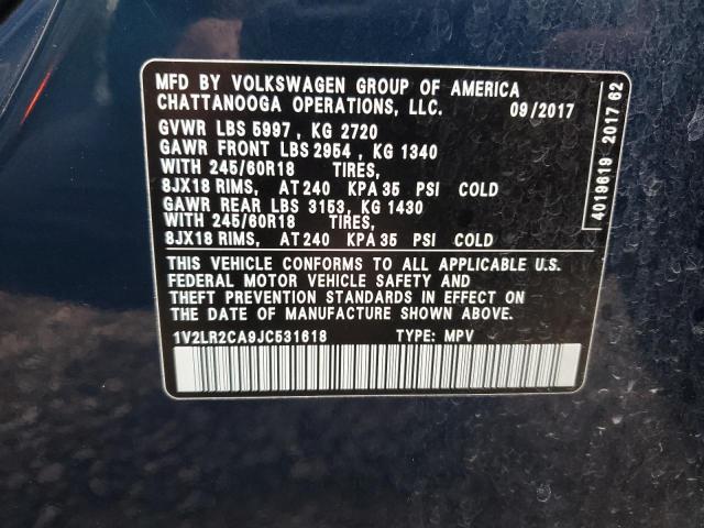 2018 VOLKSWAGEN ATLAS SE #3280311952