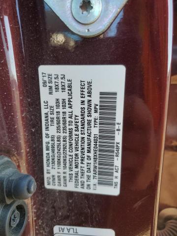 2017 HONDA CR-V EXL #3286650302