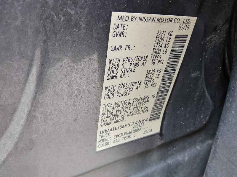 2019 NISSAN TITAN S - 1N6AA1EK5KN524684