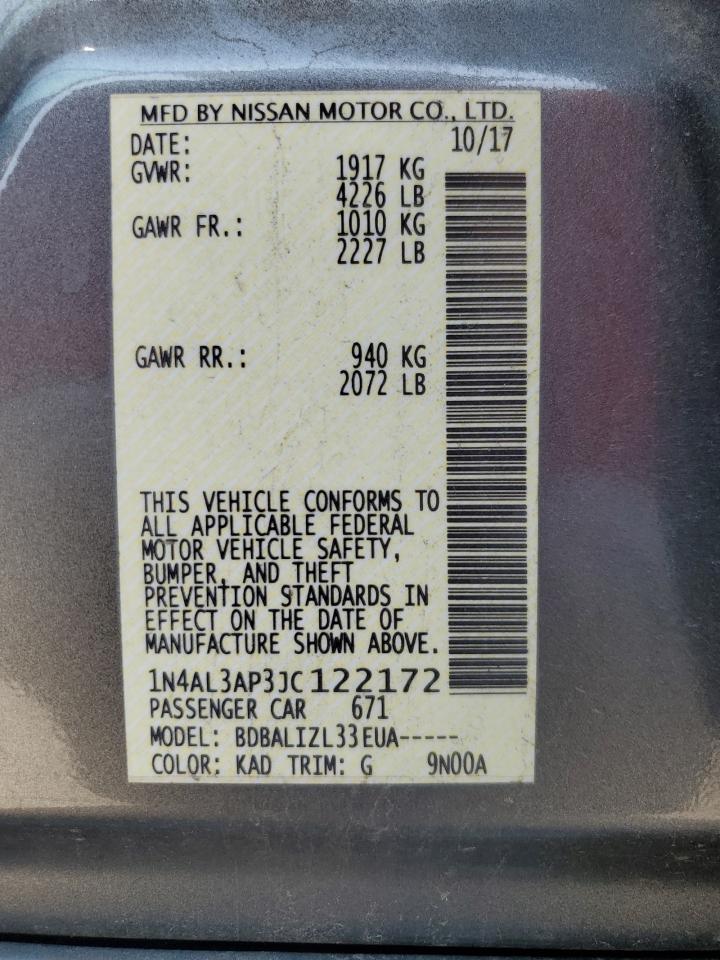 Lot #3311607238 2018 NISSAN ALTIMA 2.5