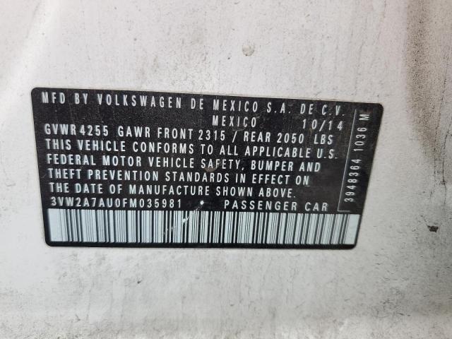 2015 VOLKSWAGEN GOLF TDI 3VW2A7AU0FM035981