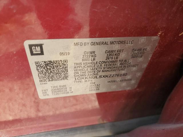 2019 GMC ACADIA SLT - 1GKKNULSXKZ276140