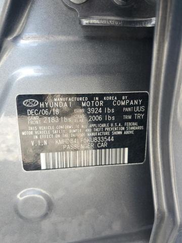 2019 HYUNDAI ELANTRA SE KMHD84LF5KU833544