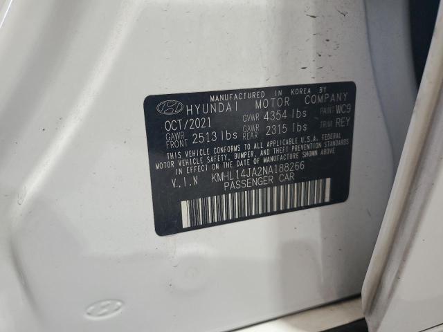 2022 HYUNDAI SONATA SEL KMHL14JA2NA188266