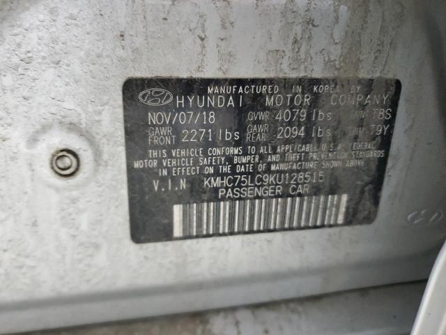 2019 HYUNDAI IONIQ SEL KMHC75LC9KU128515