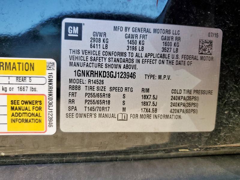 2016 CHEVROLET TRAVERSE L - 1GNKRHKD3GJ123946