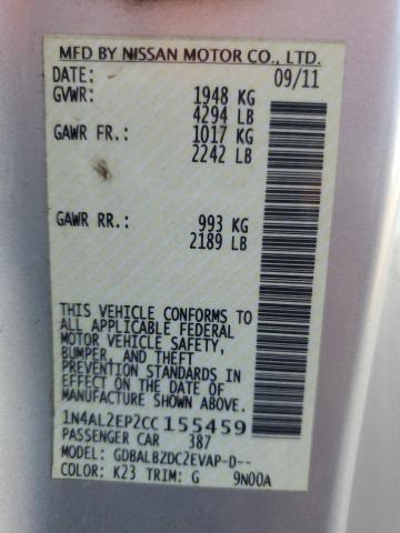 2012 NISSAN ALTIMA S - 1N4AL2EP2CC155459