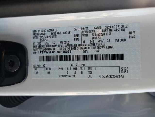 2024 FORD F150 LARIA #3284650358