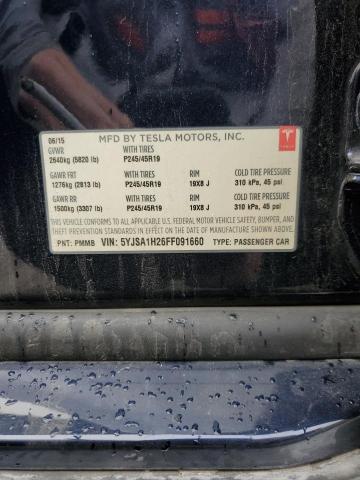 2015 TESLA MODEL S 85 5YJSA1H26FF091660