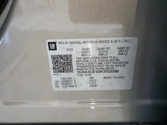 2019 CHEVROLET EQUINOX LT 3GNAXUEV5KS516580