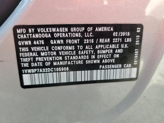 2013 VOLKSWAGEN PASSAT SE - 1VWBP7A32DC105906