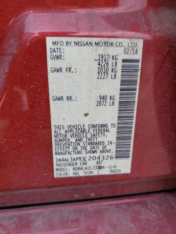 2018 NISSAN ALTIMA 2.5 - 1N4AL3AP9JC204326