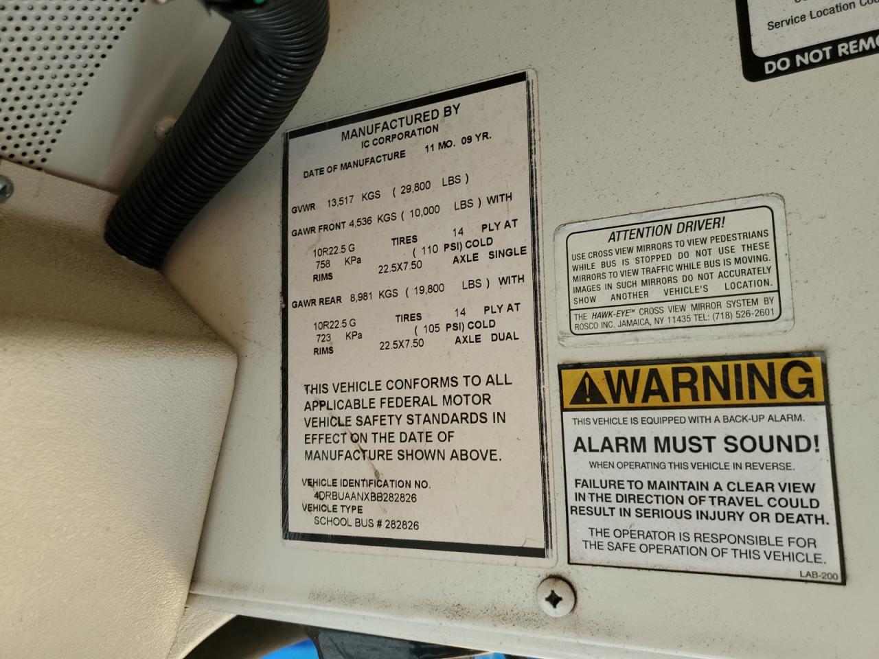 Lot #3273732360 2011 IC CORPORATION CE SERIES SCHOOL