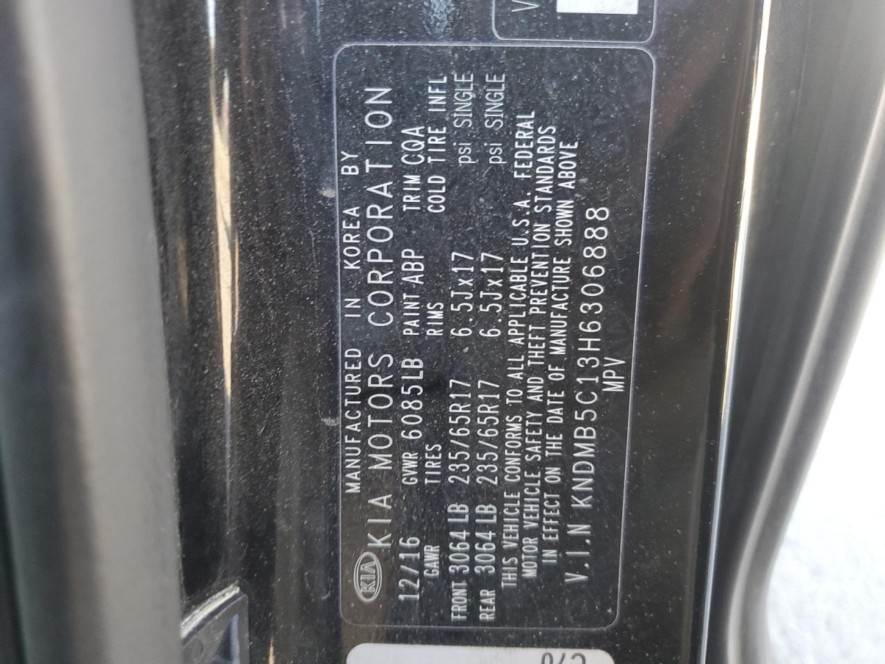 Lot #3274651968 2017 KIA SEDONA LX