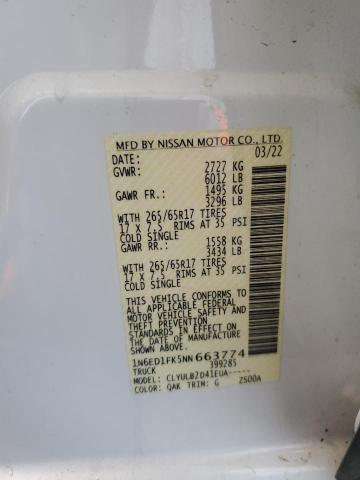 2022 NISSAN FRONTIER S - 1N6ED1FK5NN663774