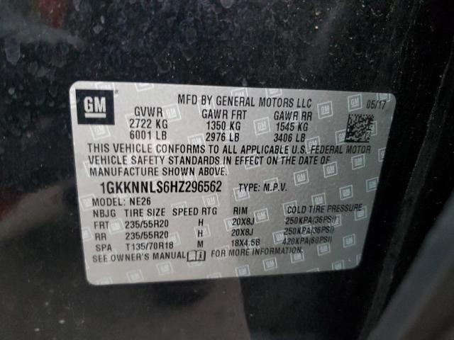 2017 GMC ACADIA SLT 1GKKNNLS6HZ296562