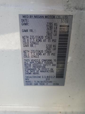 2022 NISSAN MURANO PLA 5N1AZ2DS1NC114012