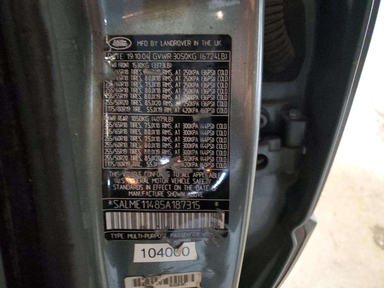 Lot #3276468676 2005 LAND ROVER RANGE ROVE