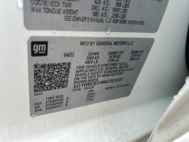 2021 GMC SIERRA C15 1GTR8CED4MZ315107