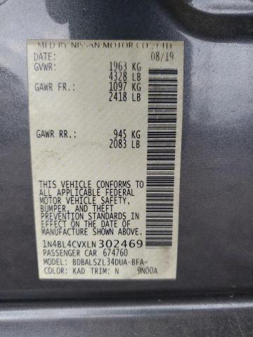 2020 NISSAN ALTIMA SR - 1N4BL4CVXLN302469