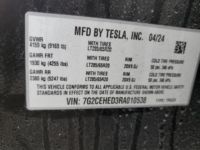 2024 TESLA CYBERTRUCK 7G2CEHED3RA010538