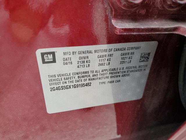 2016 BUICK REGAL PREM - 2G4GS5GX1G9195482