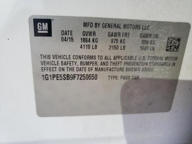 2015 CHEVROLET CRUZE LT 1G1PE5SB9F7250650