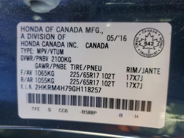 2016 HONDA CR-V EXL - 2HKRM4H79GH118257