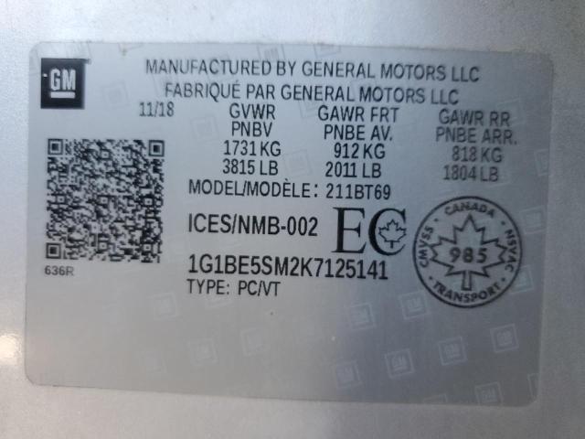 2019 CHEVROLET CRUZE LT 1G1BE5SM2K7125141