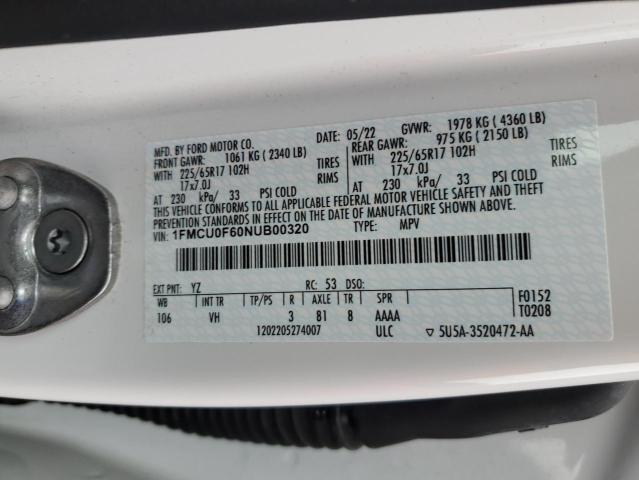 2022 FORD ESCAPE S - 1FMCU0F60NUB00320