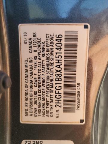 2010 HONDA CIVIC EX - 2HGFG1B8XAH514046