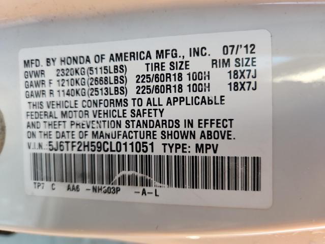 2012 HONDA CROSSTOUR #3290147266