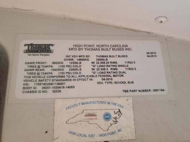 2011 THOMAS SCHOOL BUS #3263668729