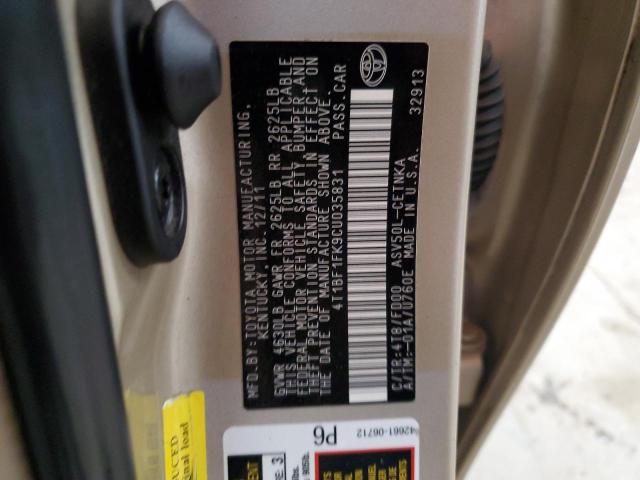 2012 TOYOTA CAMRY BASE #3298094147