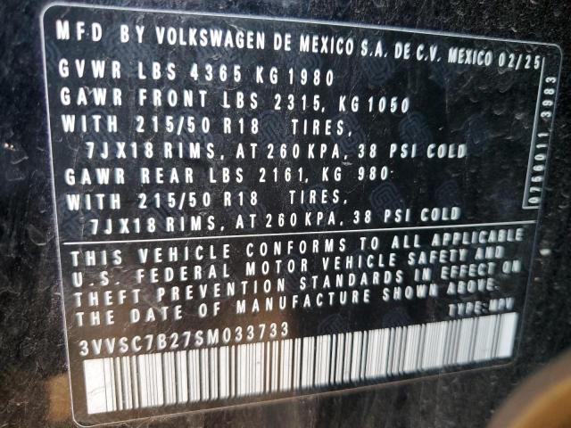 2025 VOLKSWAGEN TAOS SE - 3VVSC7B27SM033733