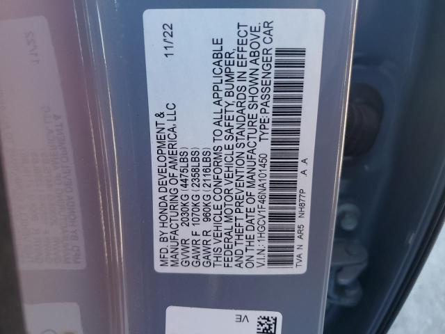 2022 HONDA ACCORD SPORT SE 1HGCV1F46NA101450