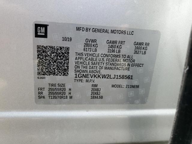 2020 CHEVROLET TRAVERSE PREMIER 1GNEVKKW2LJ158561